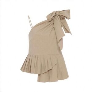 SEA NY cotton poplin one shoulder top